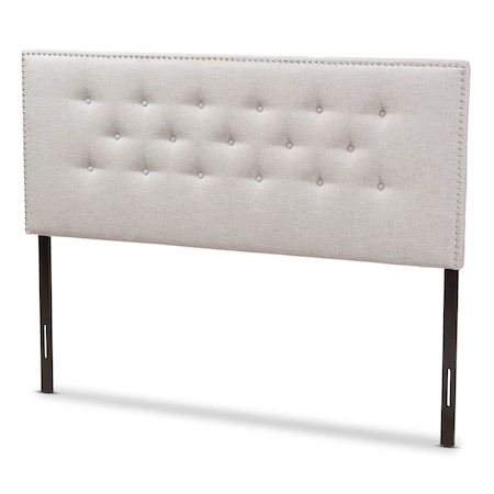 Baxton Studio Windsor Modern Greyish Beige Upholstered King Size Headboard 142-7751